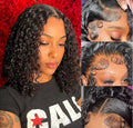 Human Hair Blend Curly 12inch Wig